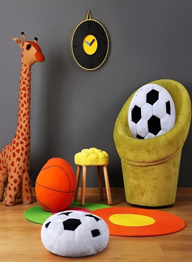 تيكلز وسادة محشوة ناعمة على شكل كرة قدم للأطفال من الأولاد والبنات، ديكور منزلي (اللون: أبيض وأسود؛ الحجم: 30 سم) - Image 4